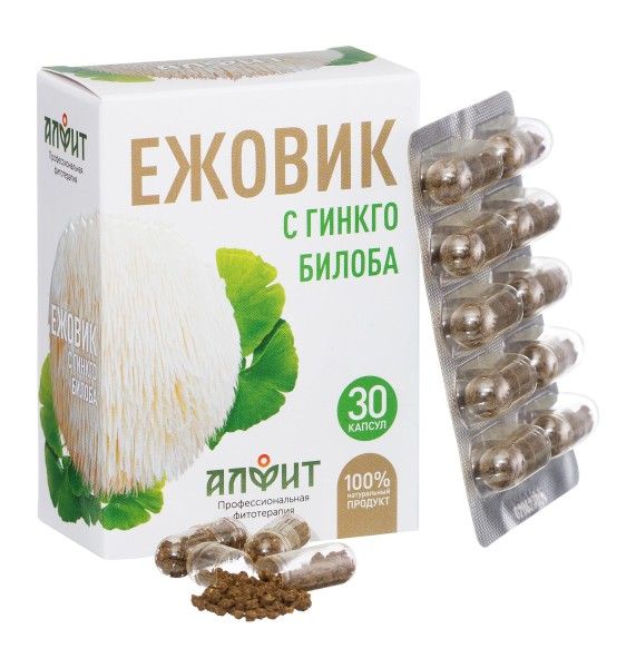 Изображение товара Ежовик с Гинкго Билоба Алфит №30 Ежовик с Гинкго Билоба Алфит №30 фотография