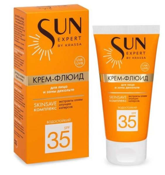 Изображение товара Крем-флюид для лица и зоны декольте SPF-35 Krassa Sun Expert 50мл Крем-флюид для лица и зоны декольте SPF-35 Krassa Sun Expert 50мл фотография
