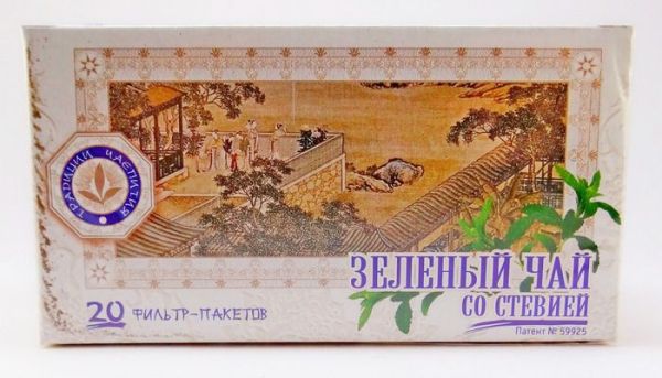 Зеленый чай (со стевией) 20 пакетов фотография