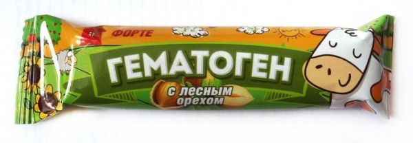 Изображение товара Гематоген форте с лесным орехом, 40 г Гематоген форте с лесным орехом, 40 г фотография